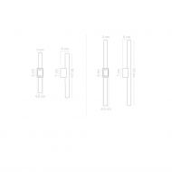 BOBBY Stab-Wandlampe Abmessungen der Stab-Wandleuchten.