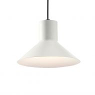 SISTER Pendelleuchte aus Metall Moderne Pendellampe mit Schirm in matt Wei.