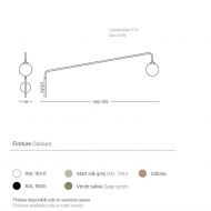 SAN BABILA Wandlampe mit langem Ausleger Abmessungen Ausleger-Wandleuchte von 145 / 185 cm.