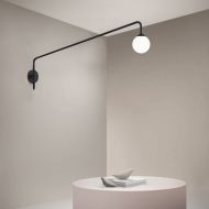 SAN BABILA Wandlampe mit langem Ausleger Wandleuchte mit 185 cm langem Arm in matt Schwarz.