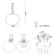 BONNY Pendelleuchte mit ovalem Glas Aufhngung der Opalglas-Hngeleuchte.