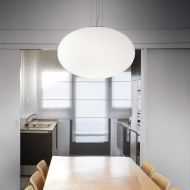 BONNY Pendelleuchte mit ovalem Glas Schne Opalglas-Hngeleuchte fr den Esstisch.