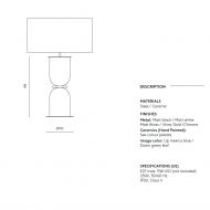 COPO Moderne Tischleuchte Abmessungen der Tischleuchte.