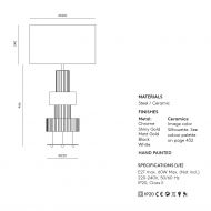 BABEL Moderne Tischleuchte Abmessungen der Tischleuchte.