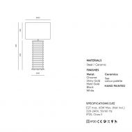 FARRO Moderne Tischleuchte Abmessungen der moderne Tischleuchte.