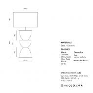 METRIC Moderne Tischleuchte Abmessungen der Tischleuchte.