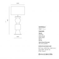 KITTA PONN Moderne Tischleuchte Abmessungen der Tischleuchte.