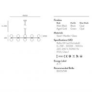 DALT Design Wandleuchte Abmessung der groen Leuchte.