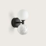 DALT Design Wandleuchte Moderne Wandleuchte in Schwarz, Marmor wei.