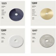 LAORI Design Pendelleuchte mit Opalglas-Kugel Accessoires Scheiben aus versch. Materialien.