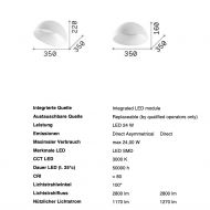 CAROLLA Deckenleuchte mit halbrunden Schirm Abmessung der Deckenleuchte.