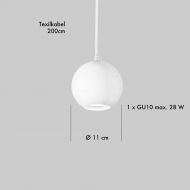 ROCC Kugel-Hngeleuchte Kleine kugelfrmige Hngelampe in Wei.