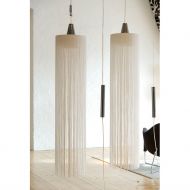 SWING Extra lange Hngeleuchte Besondere Hngeleuchte mit Fransen-Schirm in Wei.