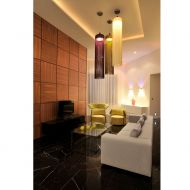 SWING Extra lange Hngeleuchte Wohnzimmer Beleuchtung mit drei der langen Hngeleuchten.