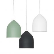 DIELO 3er Pendellampen Ensemble 3er Pendellampen Ensemble, Schirme Grn, Schwarz und Wei.