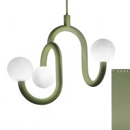 LINFA Modulare Design Hngeleuchte Geschwungene Linien hier in Sage green.