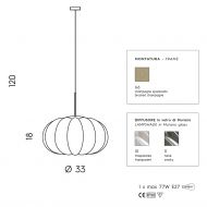 SOGAR Hochwertige Glas-Pendelleuchte Abmessungen der Glas-Hngeleuchte.