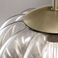 SOGAR Hochwertige Glas-Pendelleuchte Halterung Champagnerfarben gebrstet.