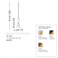 OLMA Design Hngeleuchte Abmessungen und Oberflchen der Hngeleuchte.