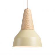 EIKON BASIC pendant light made of wood and metal EIKON Pendelleuchte: Esche, Schirm Wax.