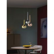 GRANDA 3-flammige Design Hngeleuchte in glnzend Metallic Hngeleuchte Ensemble ber dem Esstisch.