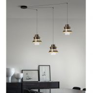 TRE GRAZIE 3-flam. moderne Hngeleuchte Bronze 3-flammige Esstisch-Leuchte aus Italien.