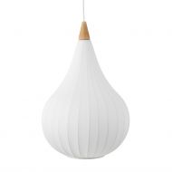 TROPFEN TEXTIL Weie Pendelleuchte tropfenfrmig Groe Hngeleuchte mit 51 cm Hhe.