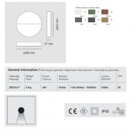 DEVICO Auenwandleuchte rund Abmessung und Lumen der Wandleuchte.