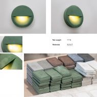 DEVICO Groe Auenwandleuchte rund Groe, grne Wandlampe mit Down-Light.