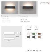 DEFINE Rechteckige Auenwandleuchte indirektes Licht Abmessung und Lumen der Wandleuchte.