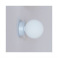 MIORI Small wall light with spherical glass  10 cm Kleine Wandleuchte, Haltung Lackierung Silber.