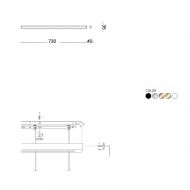 Lnglicher Deckenbaldachin mit 4 Auslssen Zur Montage von vier Lampenpendel, 120 cm.