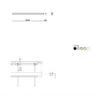 Lnglicher Deckenbaldachin mit 3, 5 oder 6 Auslssen Deckenteil zur Montage von 6 Pendel, 120 cm.