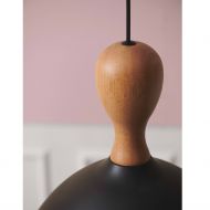 THEO Pendelleuchte Metall & Holz Halterung aus Eichen-Holz.