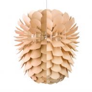 ZAPPY Zapfenfrmige Pendelleuchte aus Eschenholz Beide Hlzer im Vergleich: Links Eiche, rechts Esche.