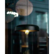 BORN Metall-Schirm Pendellampe Schwarzer Lampenschirm von 35 cm Dm.