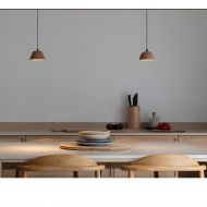 ABSIDIOLA Kleine Keramik-Pendellampe Mini-Pendelleuchte mit Terracotta-Schirmchen.