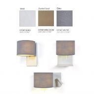 RUM II Wandleuchte mit Zugschalter und Leselicht Wandlampen Serie mit Zugschalter und Stoffschirm.