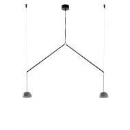 ABSIDIOLA MOBILE Doppel-Pendellampe mit Keramikschirm Doppel-Hngeleuchte mit grauen Keramikschirmen.