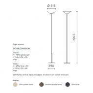 FLY Gro�e Bodenstehleuchte Abmessungen der Design-Stehleuchte.