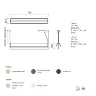 FLY Linienleuchte Up & Down Abmessungen der Design-Linienleuchte.