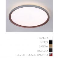 HENNESSY Flache Deckenleuchte mit Up-light Halterung in Wei, Schwarz, Sand, Bronze, Silber/Kupfer.