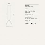 NOVELLA Bodenstehlampe Leinen Beige Abmessung der Leinen Stehlampe.