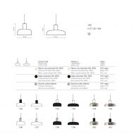 MIRAMAR Pendelleuchte aus Metall Abmessungen und Oberflchen der Hngelampe.