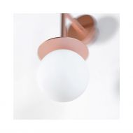 MIORI Wandleuchte mit Kugelglas u. Stab Wandleuchte mit matt-weiem Kugelglas.