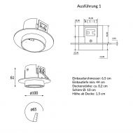 Einbau-Deckenfassung GU10 Einbau-Deckenspot Gu10. Ausfhrung 1.