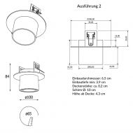 Einbau-Deckenfassung GU10 Einbau-Deckenspot Gu10. Ausfhrung 2.
