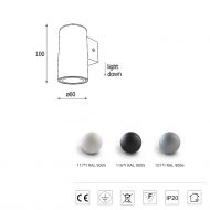 POXA wall light 1-light Wandleuchte Abmessungen.