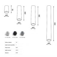 POXA Cylindrical ceiling light Deckenleuchte Abmessungen.