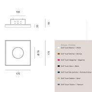 QUID Kleine Deckenleuchte quadratisch Abmessung der flachen Deckenleuchte.
